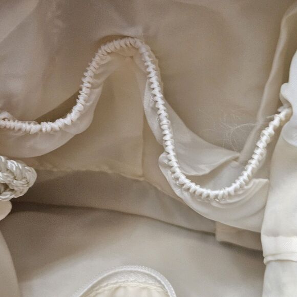 The Sak Shoulder Bag Light Beige/Off White Crochet Knit Zip Top Closure Vtg - Picture 6 of 7